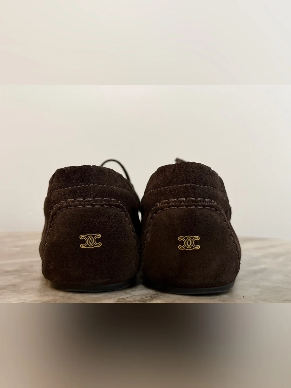 CELINE ADAM DARK BROWN SUEDE BOAT SHOES 44 /12 US $1000 MOCCASINS LACE UPS BALLY